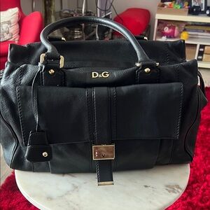 D&G Black Leather Satchel Bag